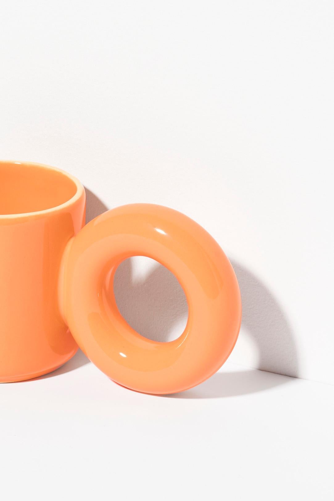 Modern Set of 2 UCHO Mug / Orange by Malwina Konopacka For Sale