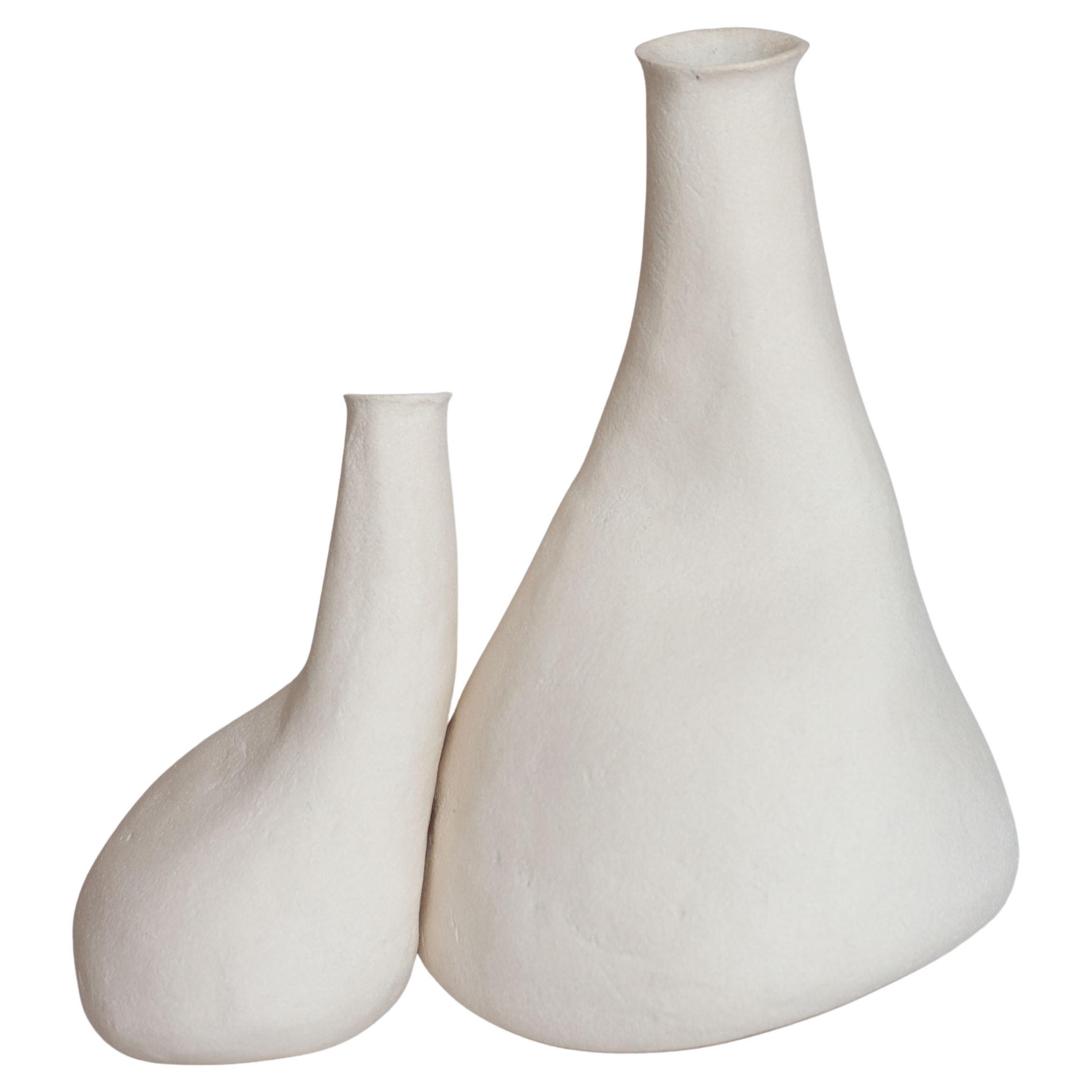 Set Of 2 Under The Cabinet I 
II Decorative Ceramic Vases by Lillian Tørlen