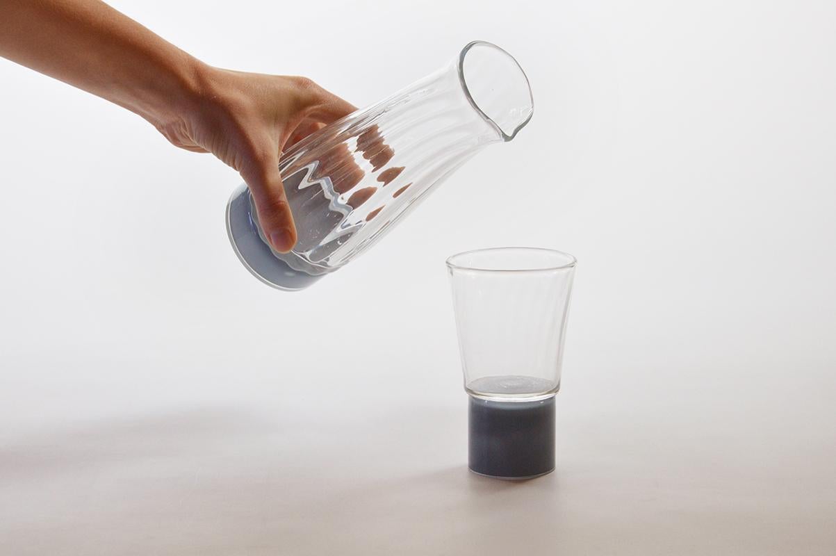 Autre Ensemble de 2 carafes et verres uniques en verre de l'Atelier George en vente