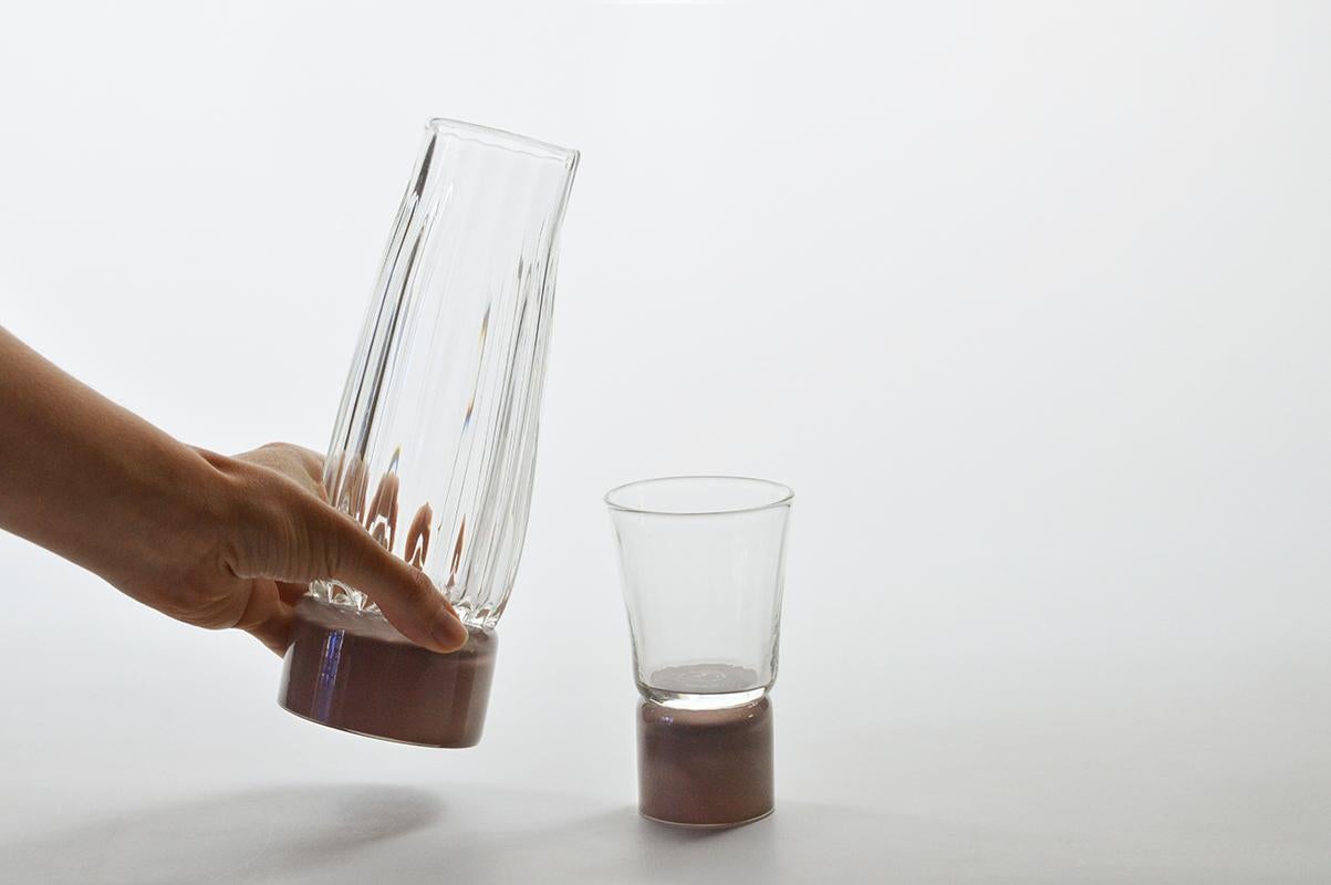 Contemporary Set of 2 Unique Carafe and Glass by Atelier George