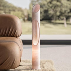 Set of 2 Unique Handcrafted Pink Rosa Egeo Marble Armonia Lamp, Jacopo Simonetti