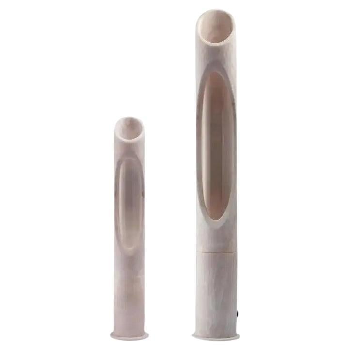 Satz von 2 einzigartigen handgefertigten Rosa Rosa Egeo Marmor Armonia Lampe, Jacopo Simonetti