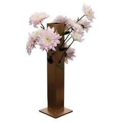 Juego de 2 Jarrón escultórico de lingotes de latón con forma geométrica, Studio Laf