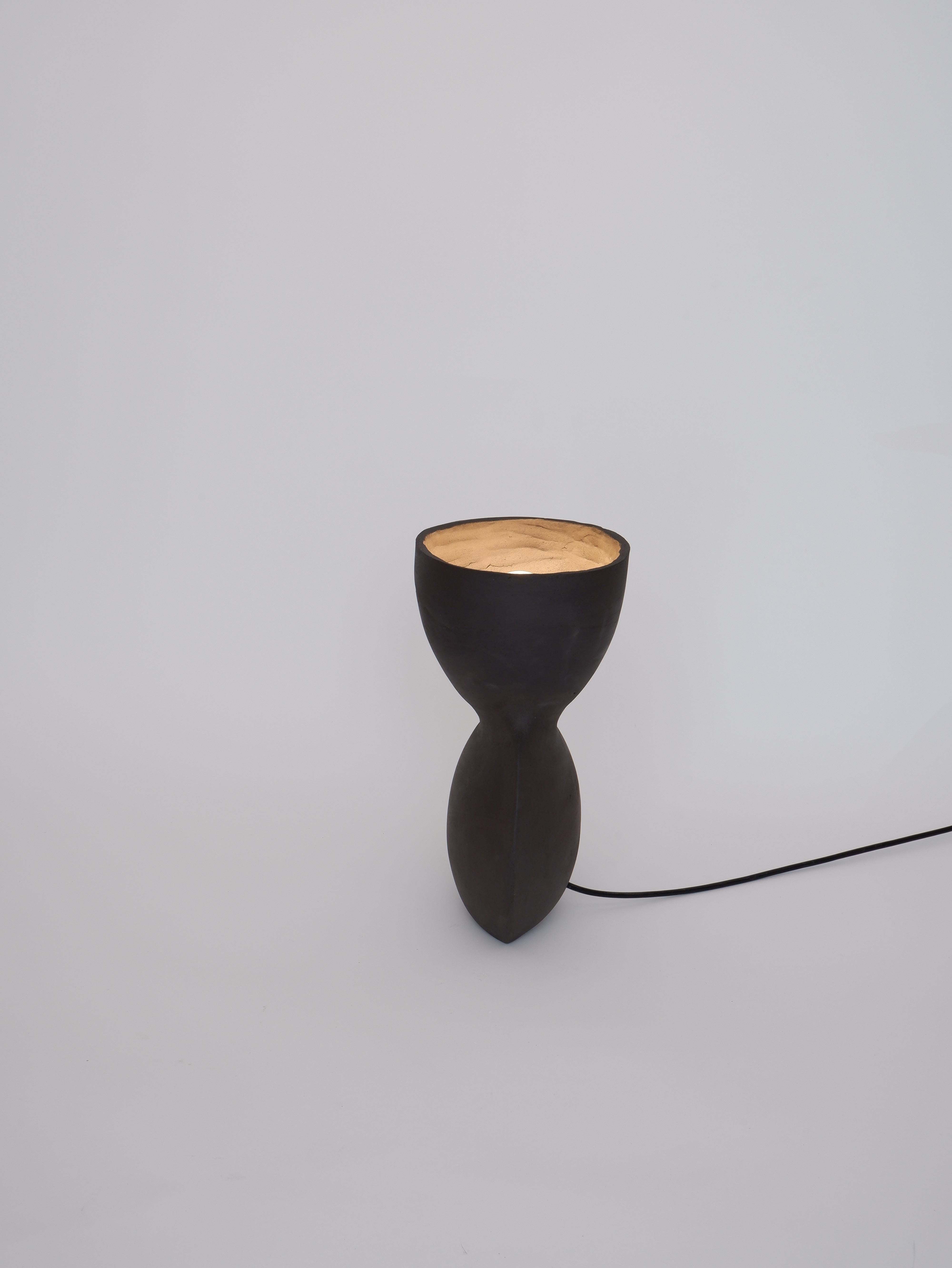 Modern Set Of 2 Unira Small Black And White Lamps by Ia Kutateladze For Sale
