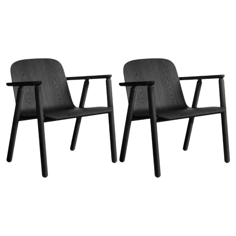 Lot de 2 fauteuils de salon Valo, noirs, fabriqués par Choice en vente