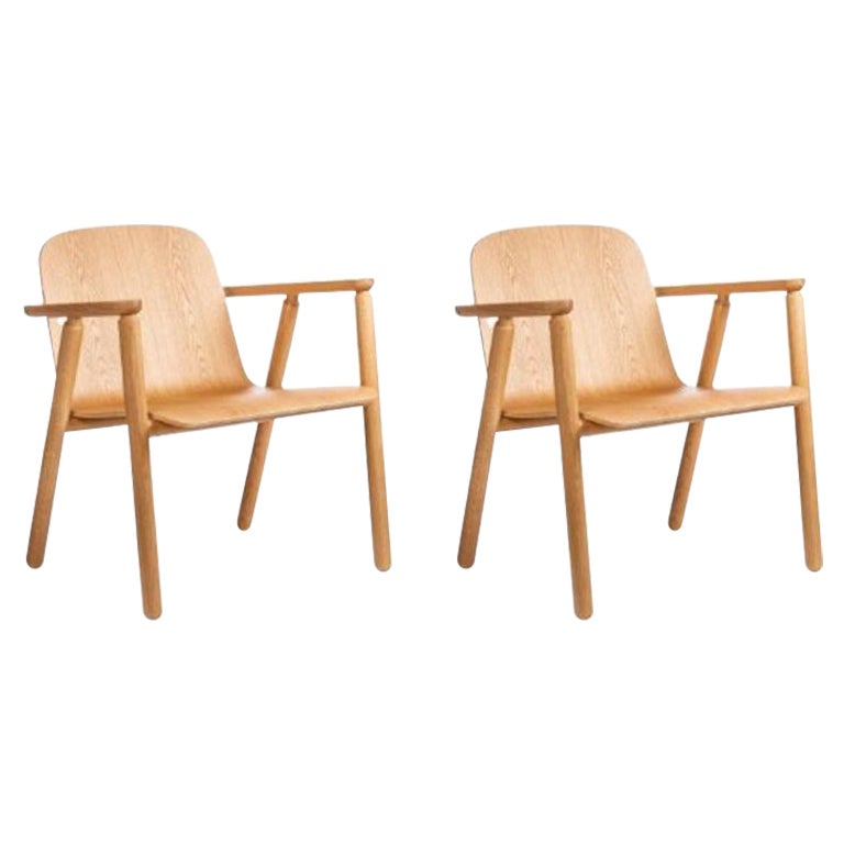 Ensemble de 2 fauteuils de salon Valo, naturels par Made by Choice en vente