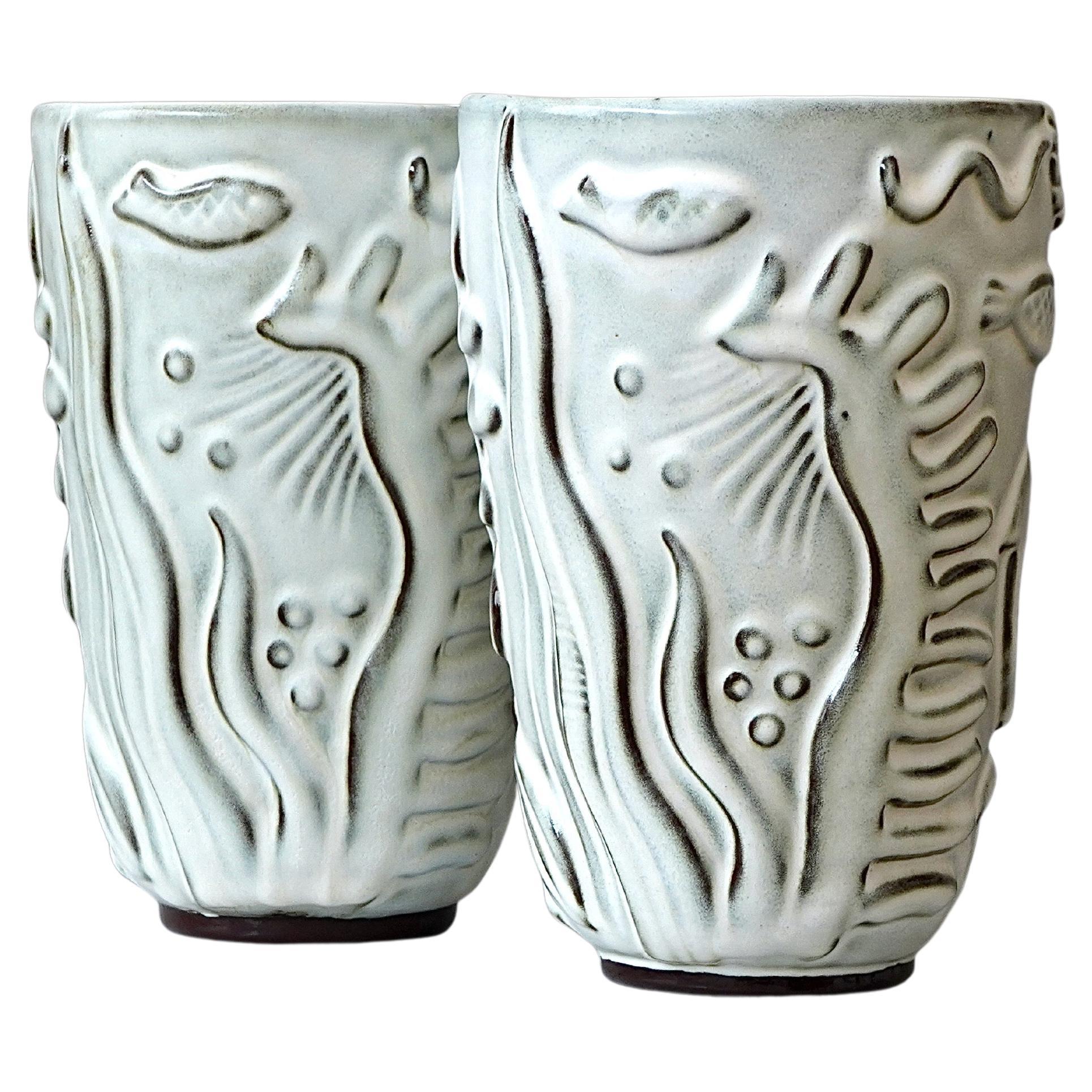 Set of 2 Vases by Anna-Lisa Thomson. Gefle / Upsala Ekeby, Sweden, 1930s