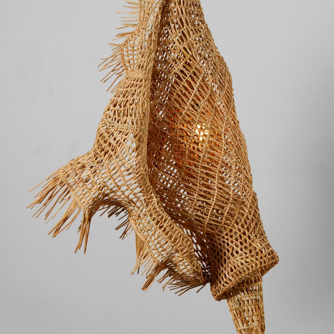 Hand-Woven Set of 2 Vegetable Fabrics N°2 Pendant Lamps by Estudio Rafael Freyre