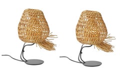 Set of 2 Vegetable Fabrics N°6 Nest Table Lamps by RF Studio