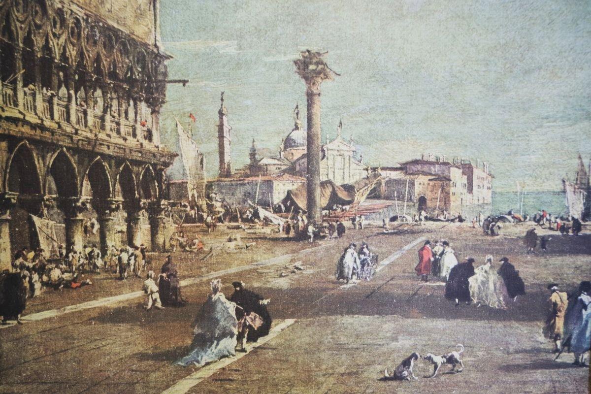 Satz von 2 Venedig Landschaftsgemälden auf Leinwand - 1960s im Angebot 7