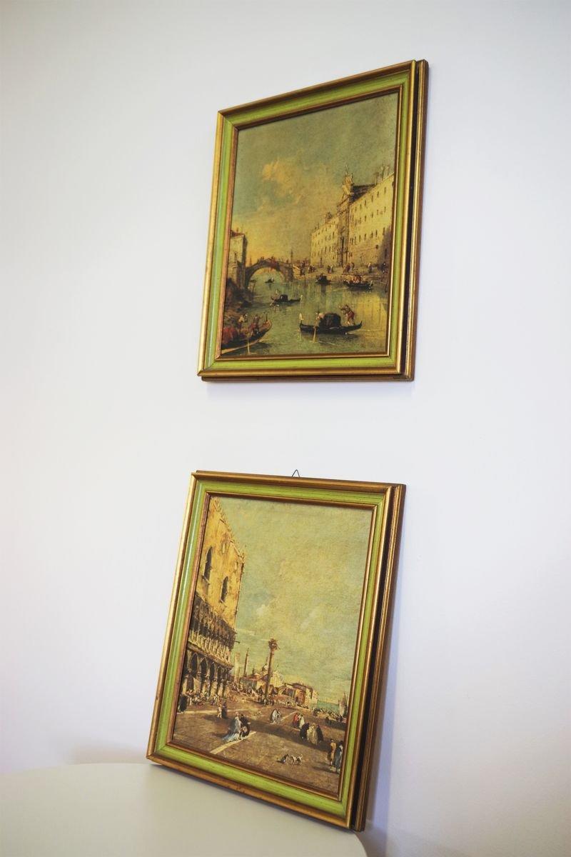 Satz von 2 Venedig Landschaftsgemälden auf Leinwand - 1960s im Angebot 11