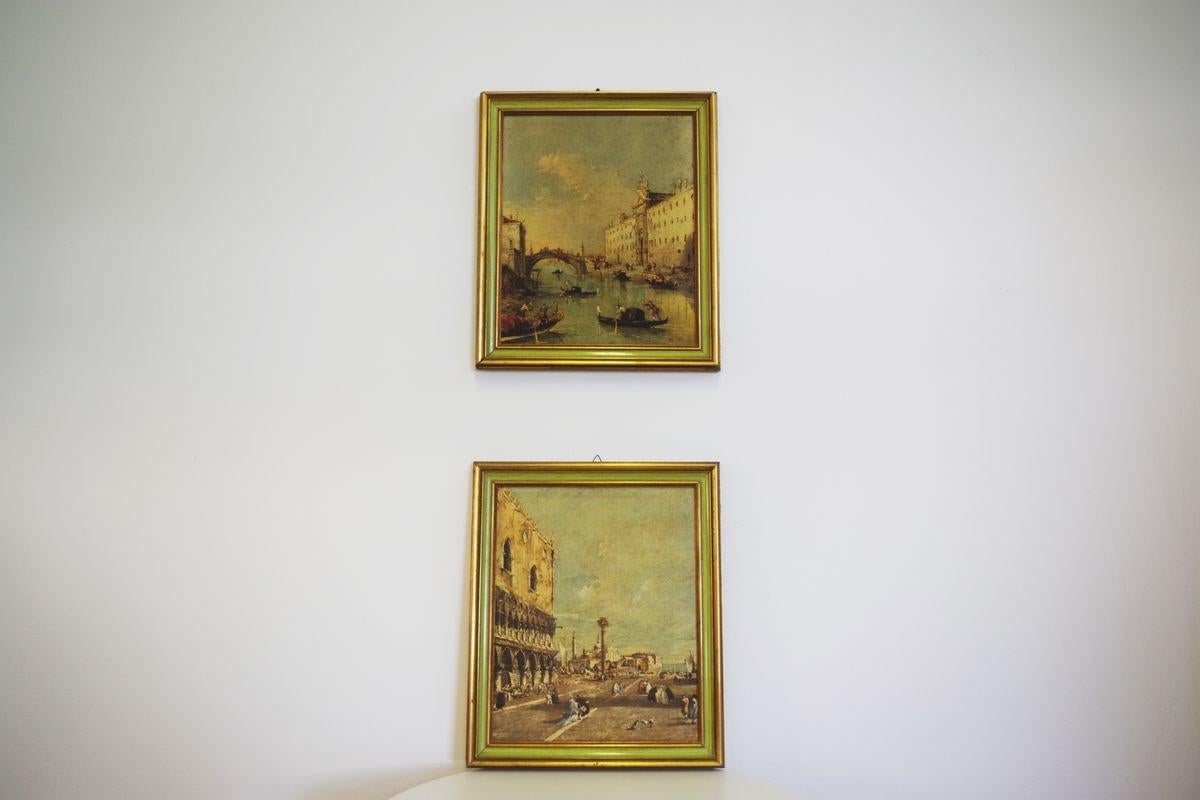 Satz von 2 Venedig Landschaftsgemälden auf Leinwand - 1960s im Angebot 12