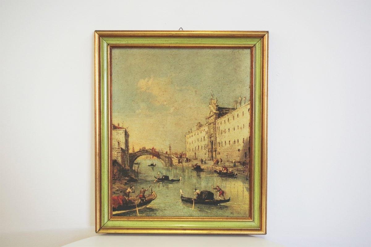 Satz von 2 Venedig Landschaftsgemälden auf Leinwand - 1960s

Ein schönes Set aus zwei gerahmten Leinwandbildern aus den 1960er Jahren, die klassische Stadtansichten von Venedig zeigen. Diese Kunstwerke fangen den romantischen Charme und die zeitlose