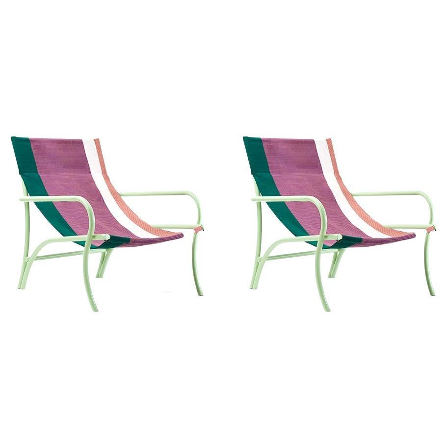 Ensemble de 2 chaises longues Verde Maraca de Sebastian Herkner