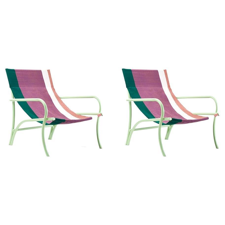 Set of 2 Verde Maraca Lounge Chair by Sebastian Herkner