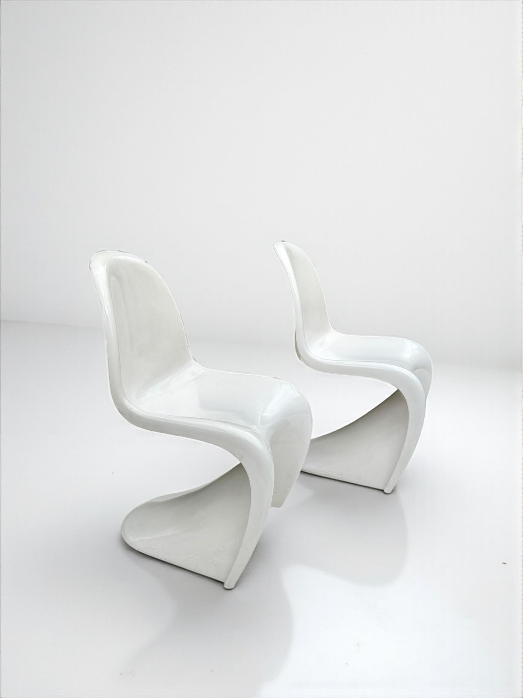 2er-Set Verner Panton Fiberglas S Stuhl für Herman Miller, W.Germany 1973 im Angebot 2