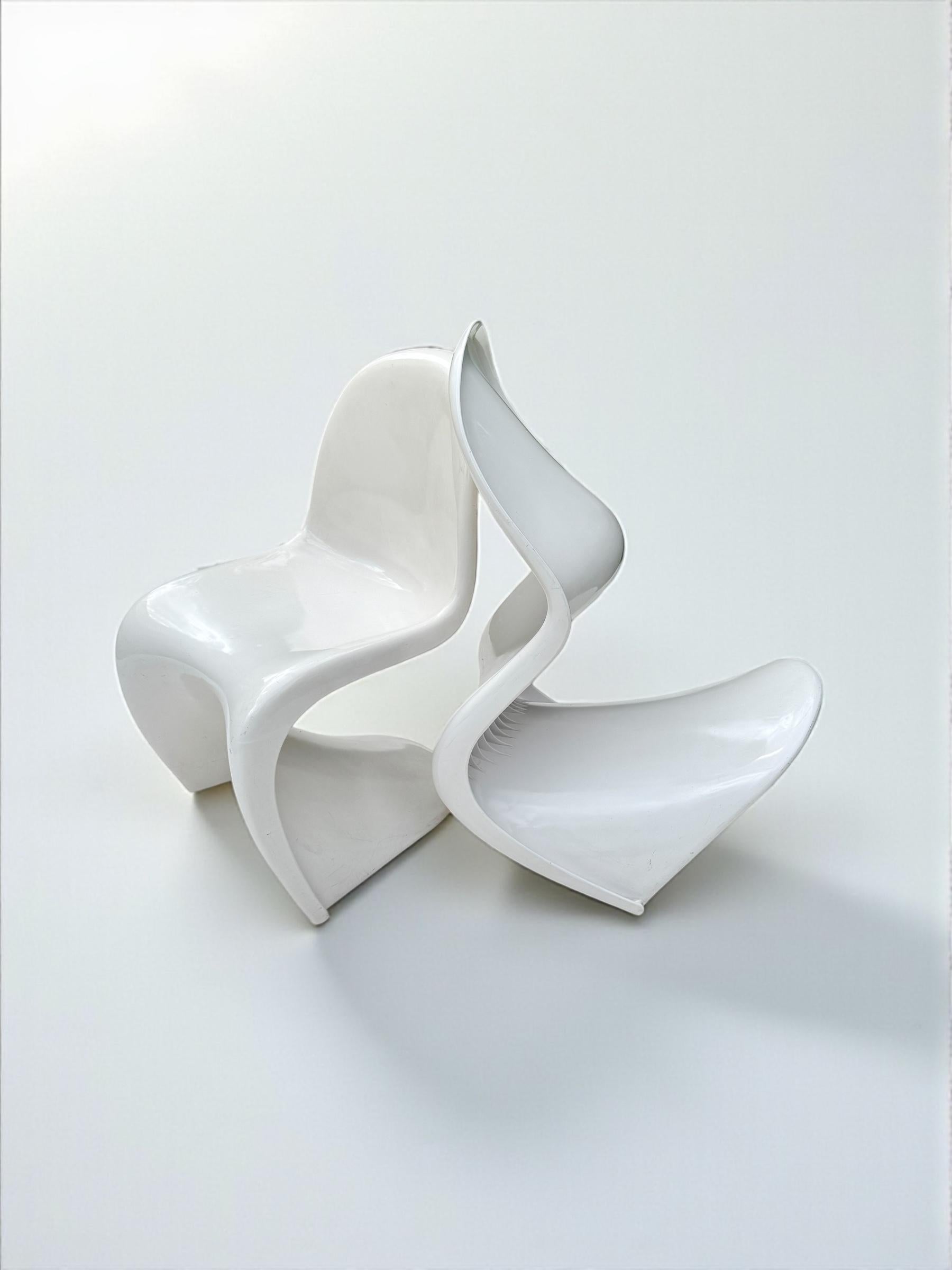 2er-Set Verner Panton Fiberglas S Stuhl für Herman Miller, W.Germany 1973 im Angebot 5