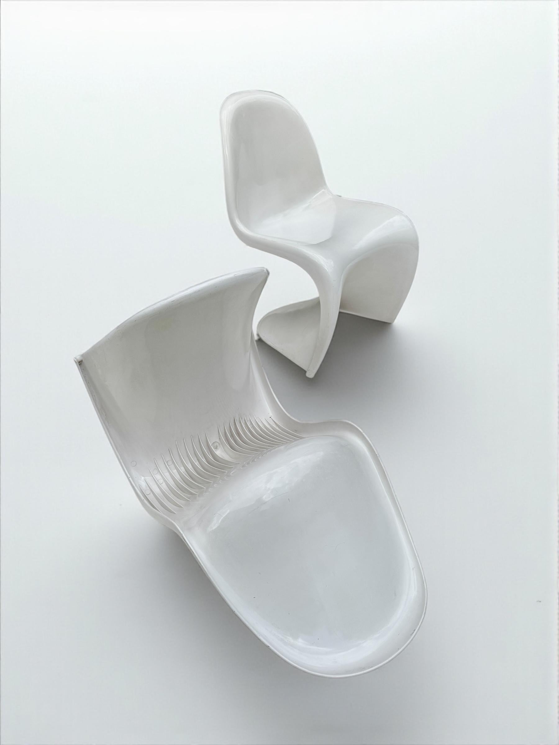 2er-Set Verner Panton Fiberglas S Stuhl für Herman Miller, W.Germany 1973 im Angebot 6