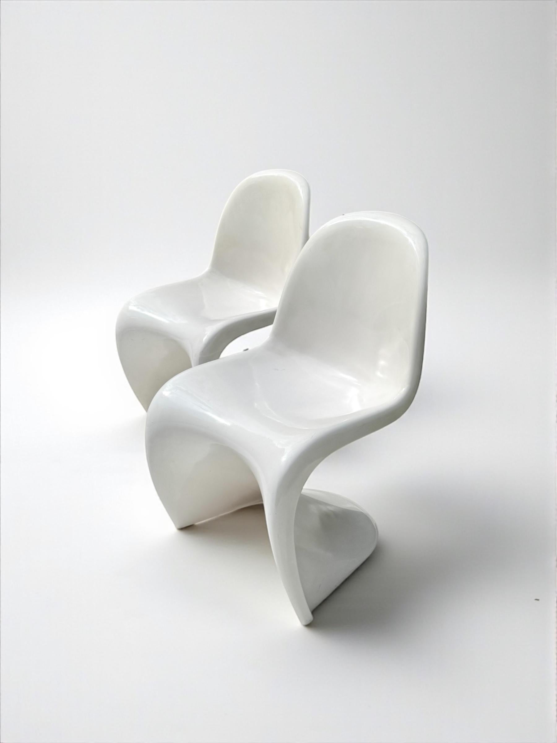 2er-Set Verner Panton Fiberglas S Stuhl für Herman Miller, W.Germany 1973 (Dänisch) im Angebot
