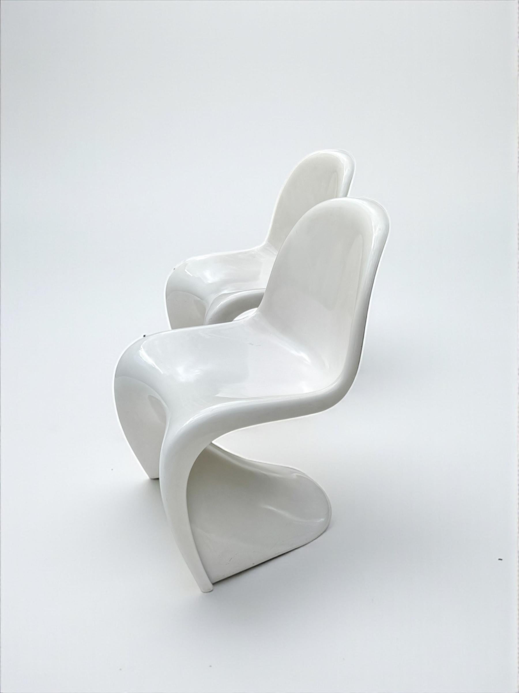 2er-Set Verner Panton Fiberglas S Stuhl für Herman Miller, W.Germany 1973 (Geformt) im Angebot