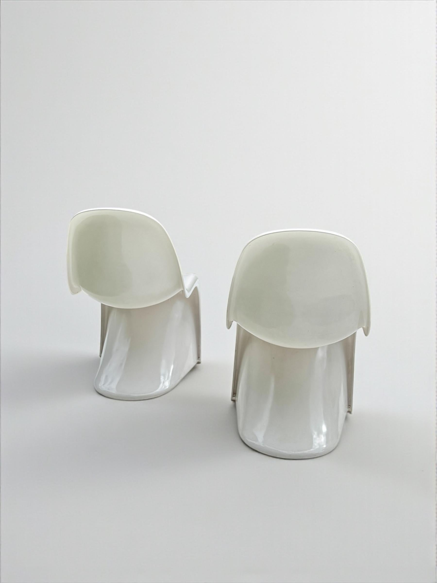 2er-Set Verner Panton Fiberglas S Stuhl für Herman Miller, W.Germany 1973 (Ende des 20. Jahrhunderts) im Angebot