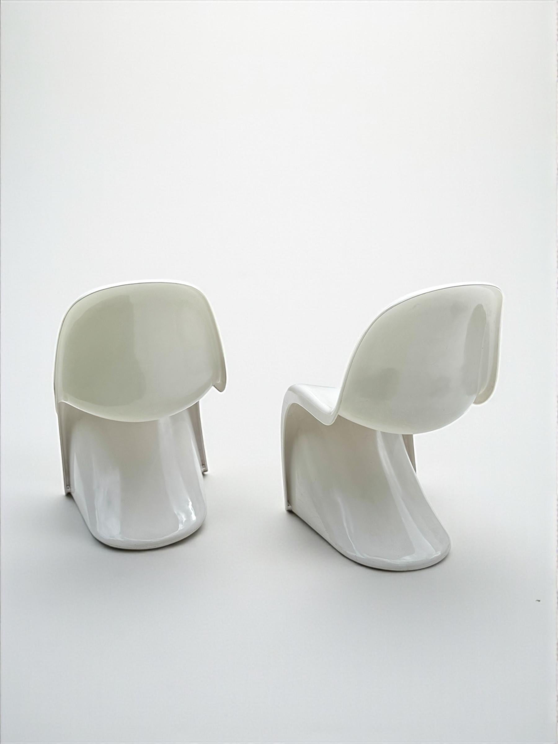 2er-Set Verner Panton Fiberglas S Stuhl für Herman Miller, W.Germany 1973 (Glasfaser) im Angebot