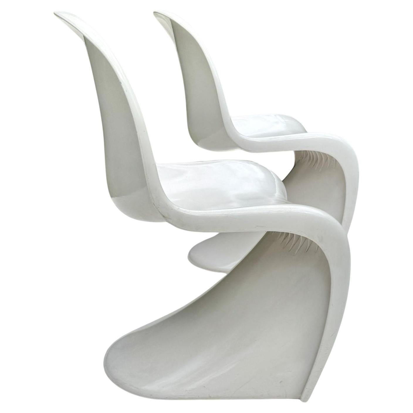 2er-Set Verner Panton Fiberglas S Stuhl für Herman Miller, W.Germany 1973 im Angebot