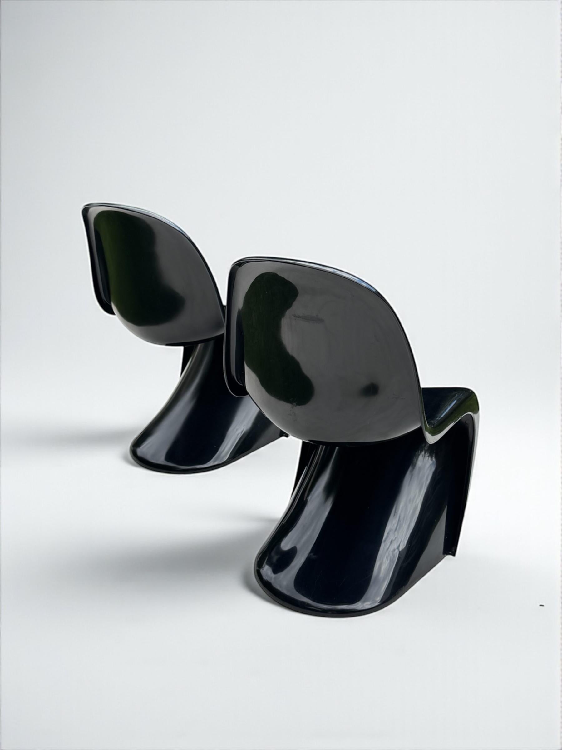 Satz von 2 Verner Panton Fiberglas S Stühlen für Herman Miller, W. Deutschland 1971 (Ende des 20. Jahrhunderts) im Angebot
