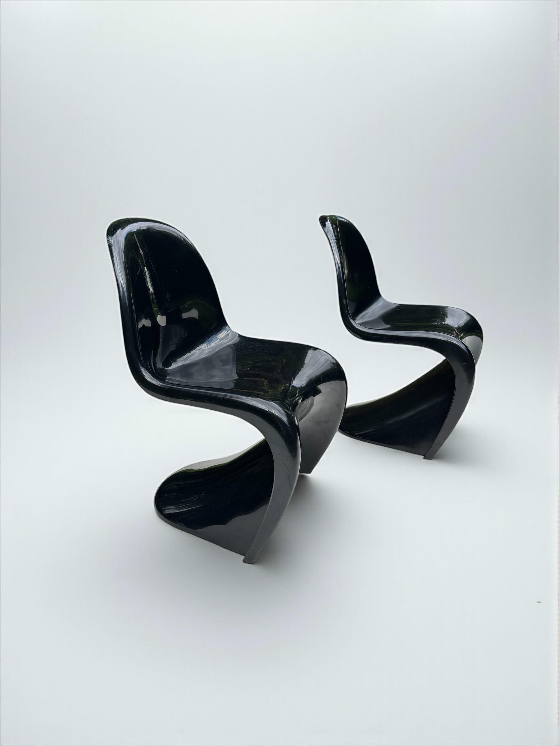 Satz von 2 Verner Panton Fiberglas S Stühlen für Herman Miller, W. Deutschland 1971 im Angebot 3
