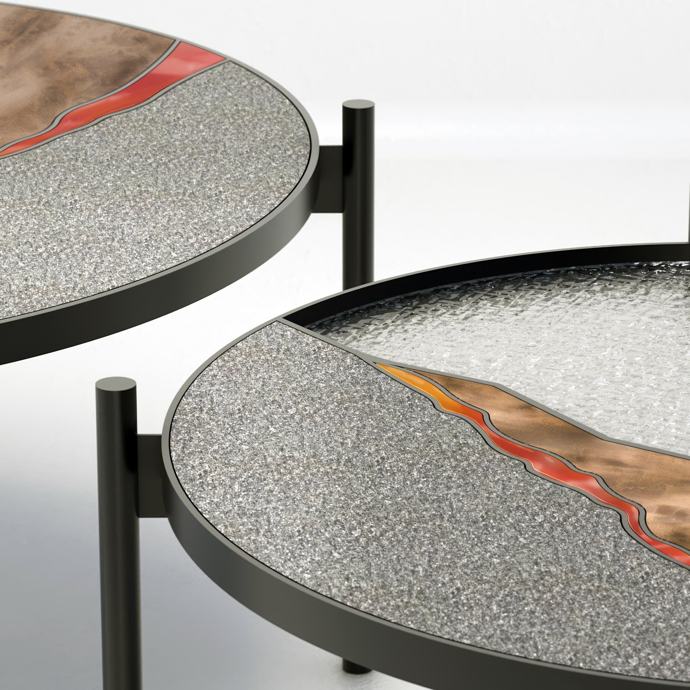 Other Set Of 2 Vesuvius Coffee Tables by Atlas Project For Sale