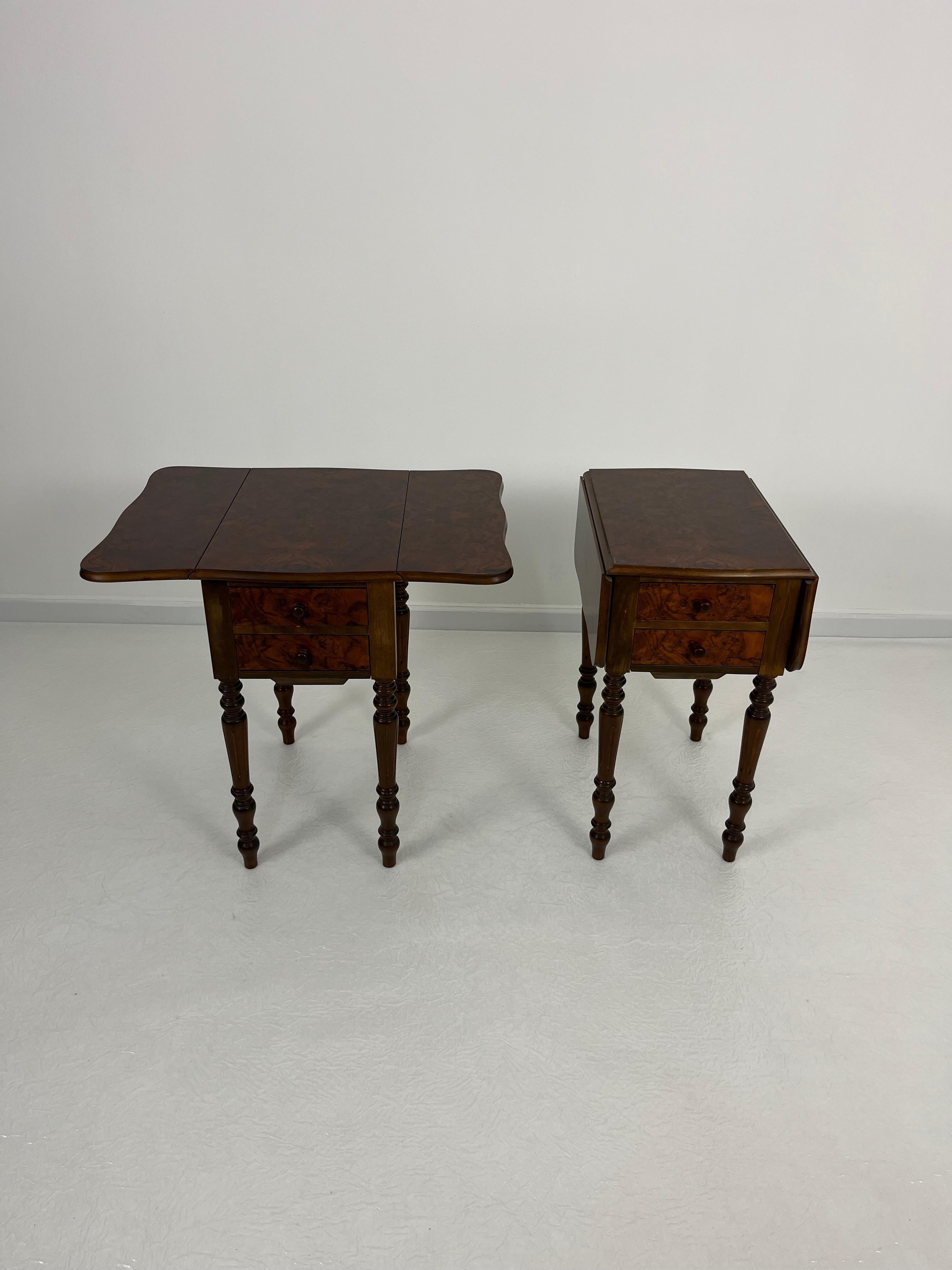 Mid-20th Century Set of 2 Victorian Style Folding Night Stands, 1960s For Sale