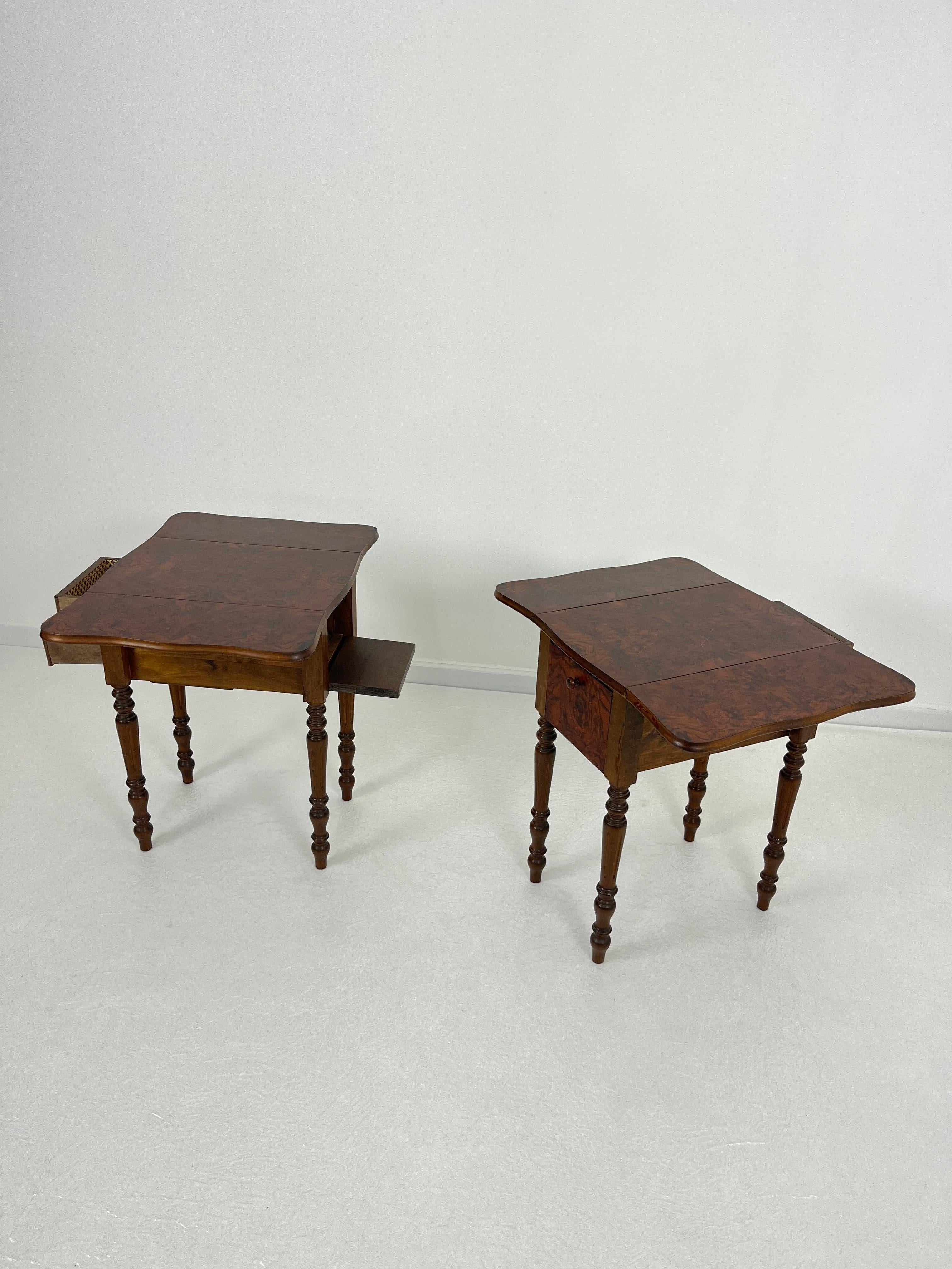 Set of 2 Victorian Style Folding Night Stands, 1960s For Sale 1