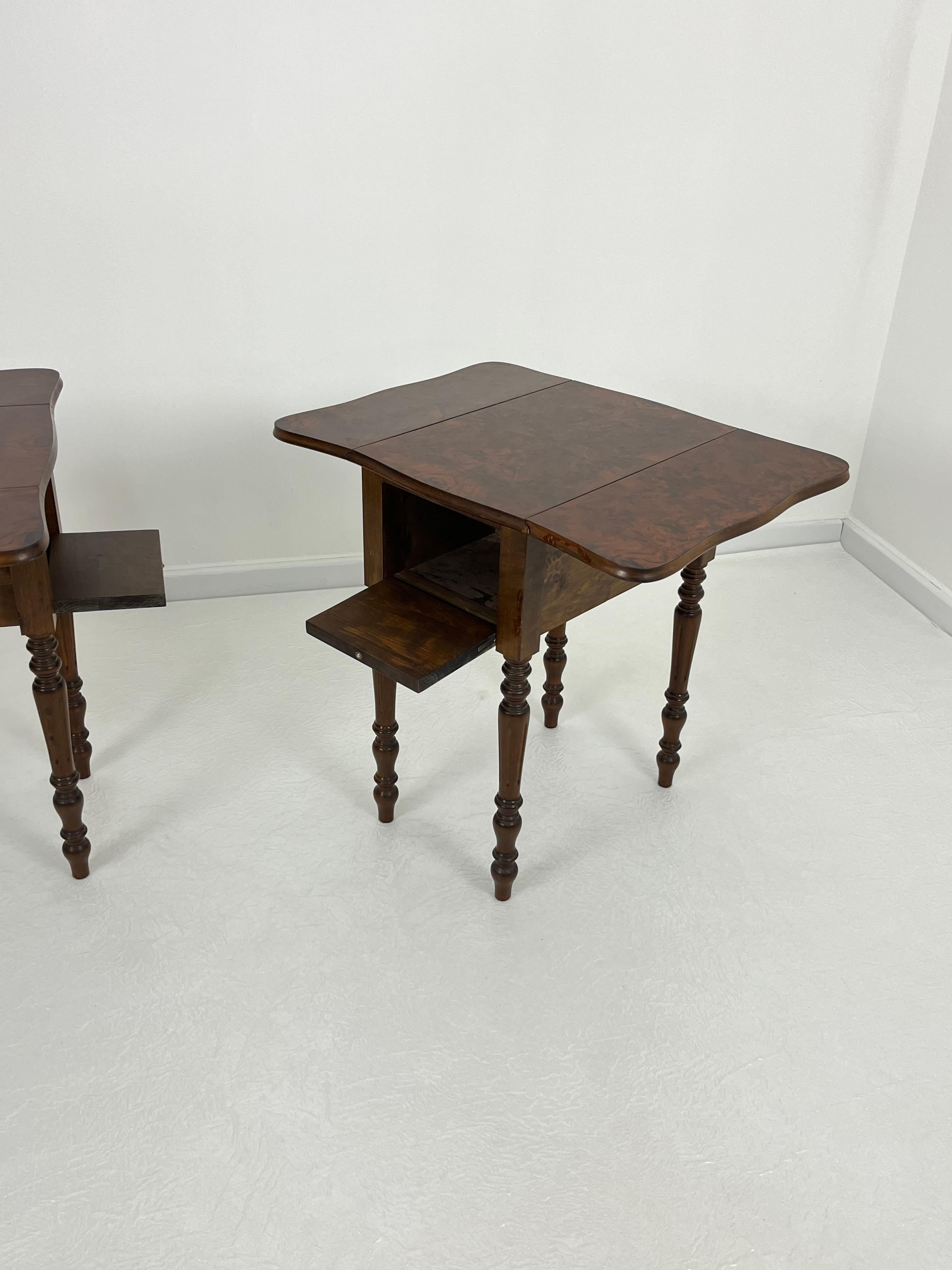 Set of 2 Victorian Style Folding Night Stands, 1960s For Sale 2
