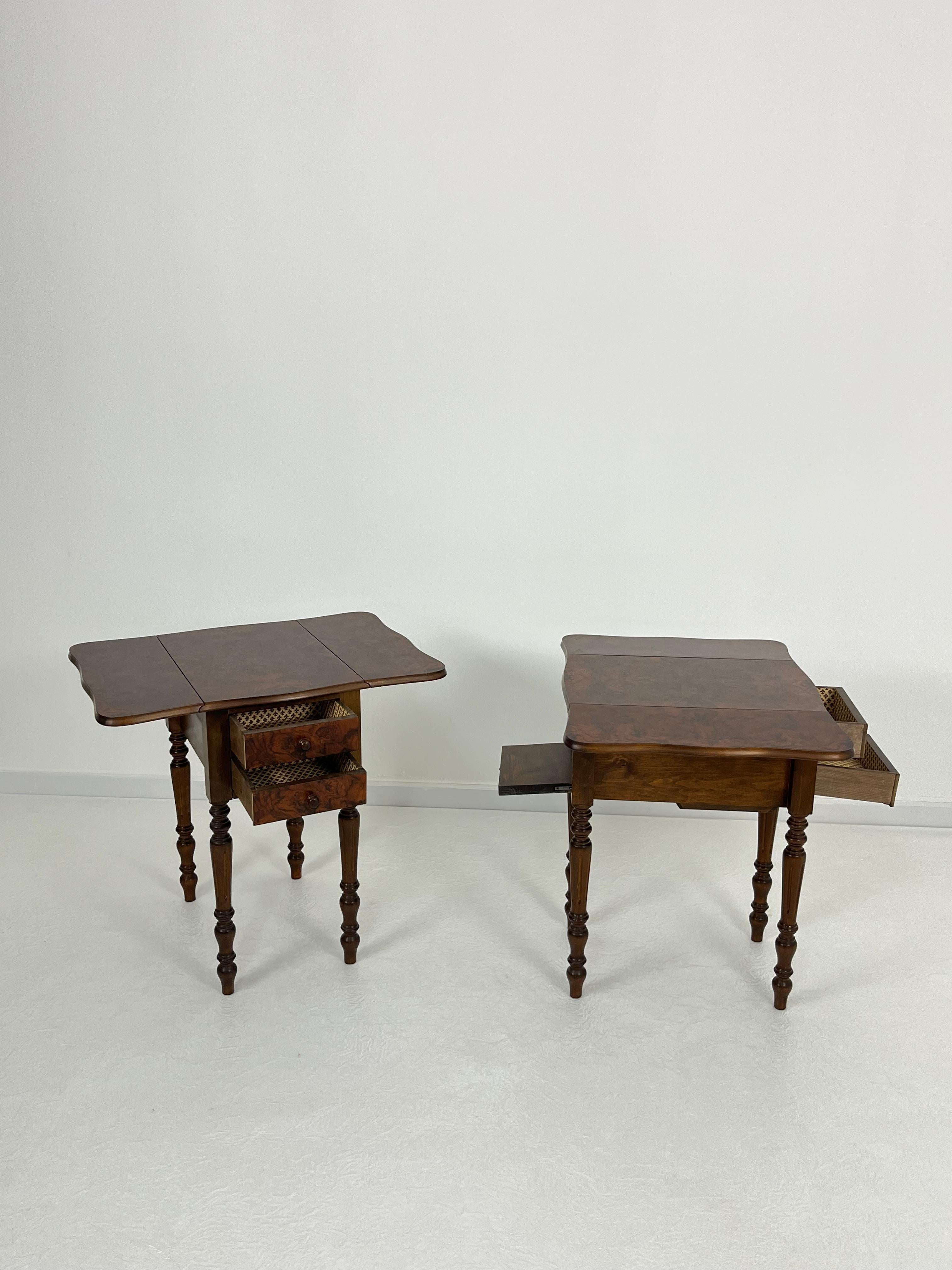 Set of 2 Victorian Style Folding Night Stands, 1960s For Sale 3