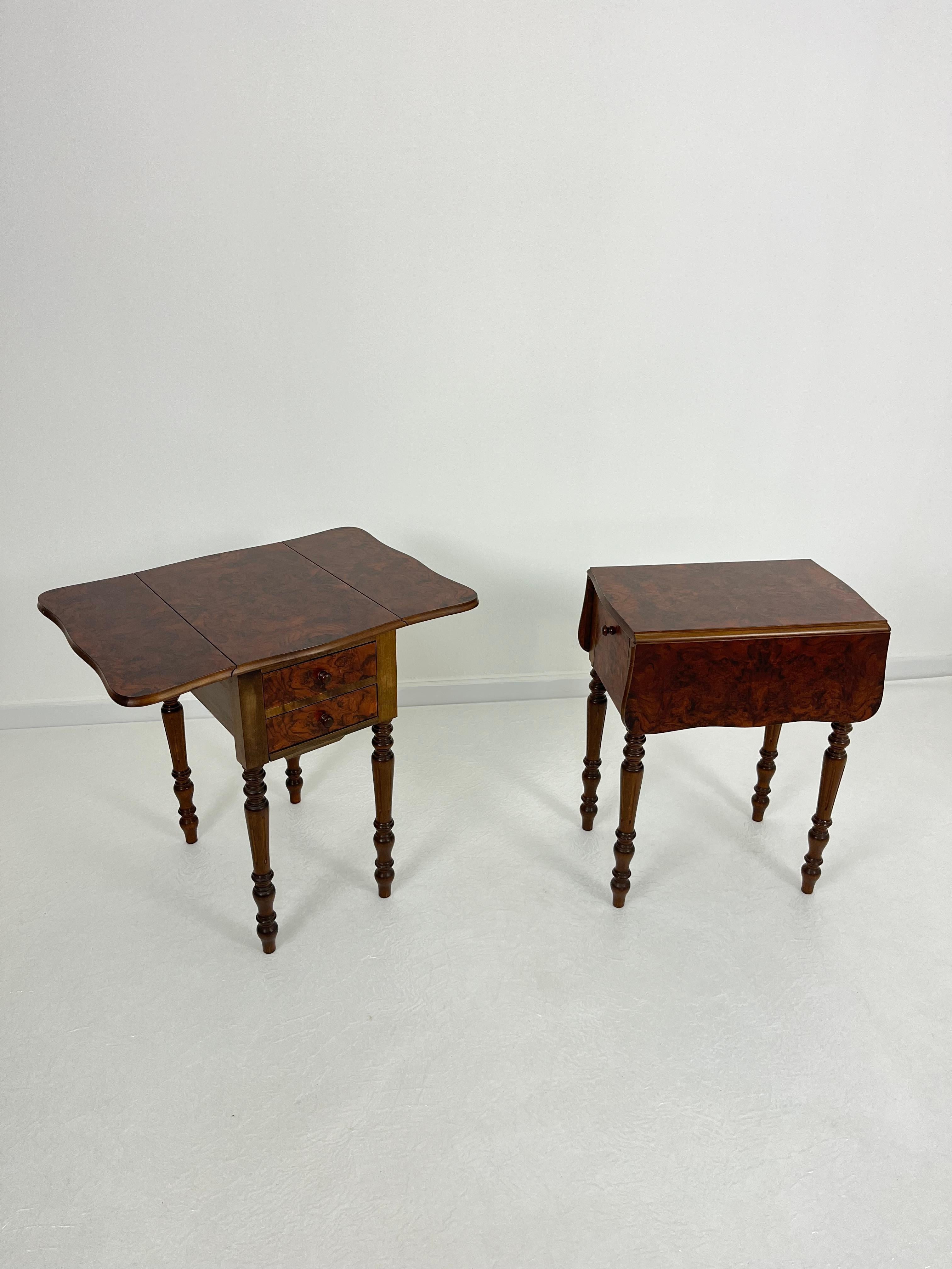 Set of 2 Victorian Style Folding Night Stands, 1960s For Sale 4