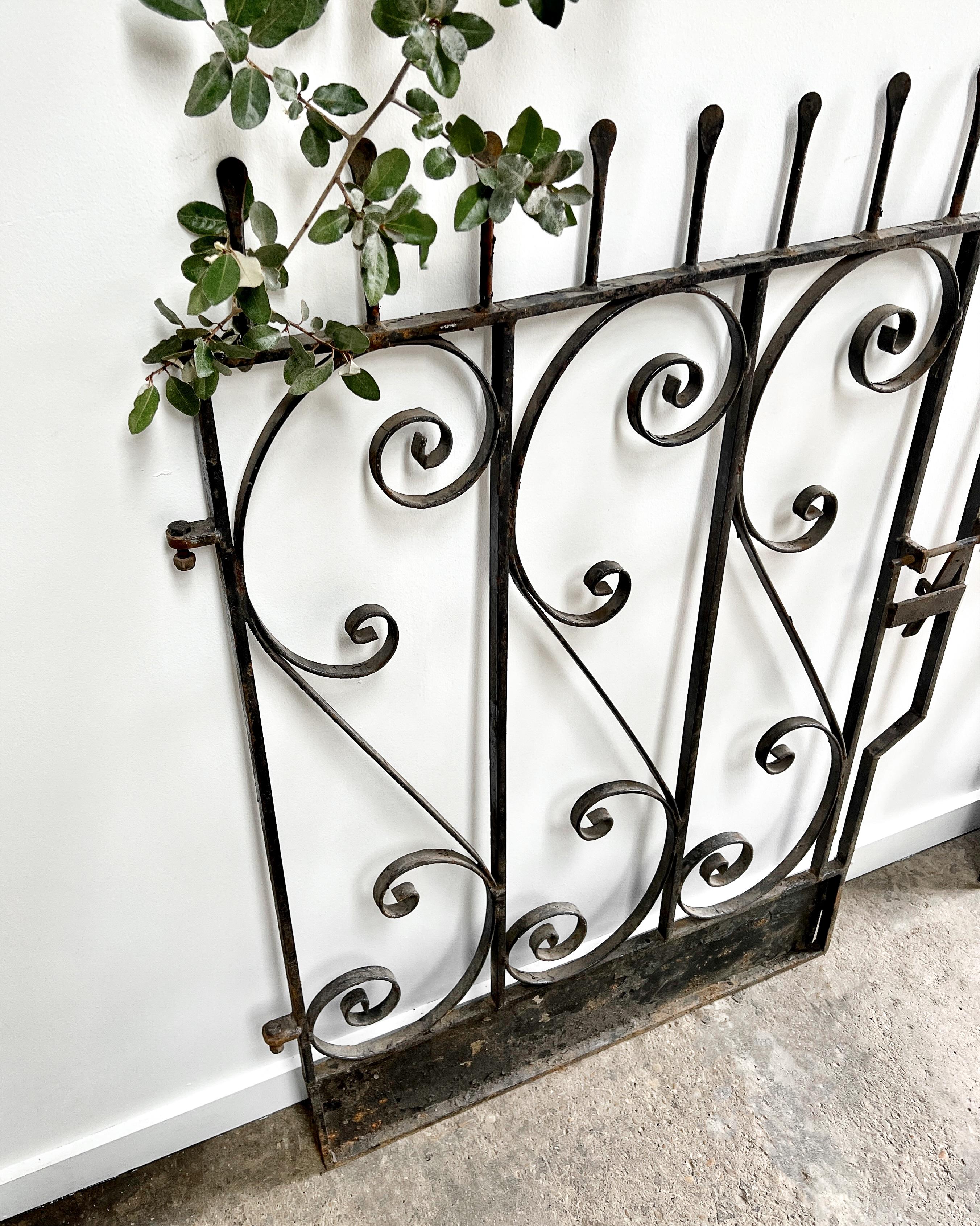 Set of 2 Victorian Wrought Iron Garden Gates For Sale 6
