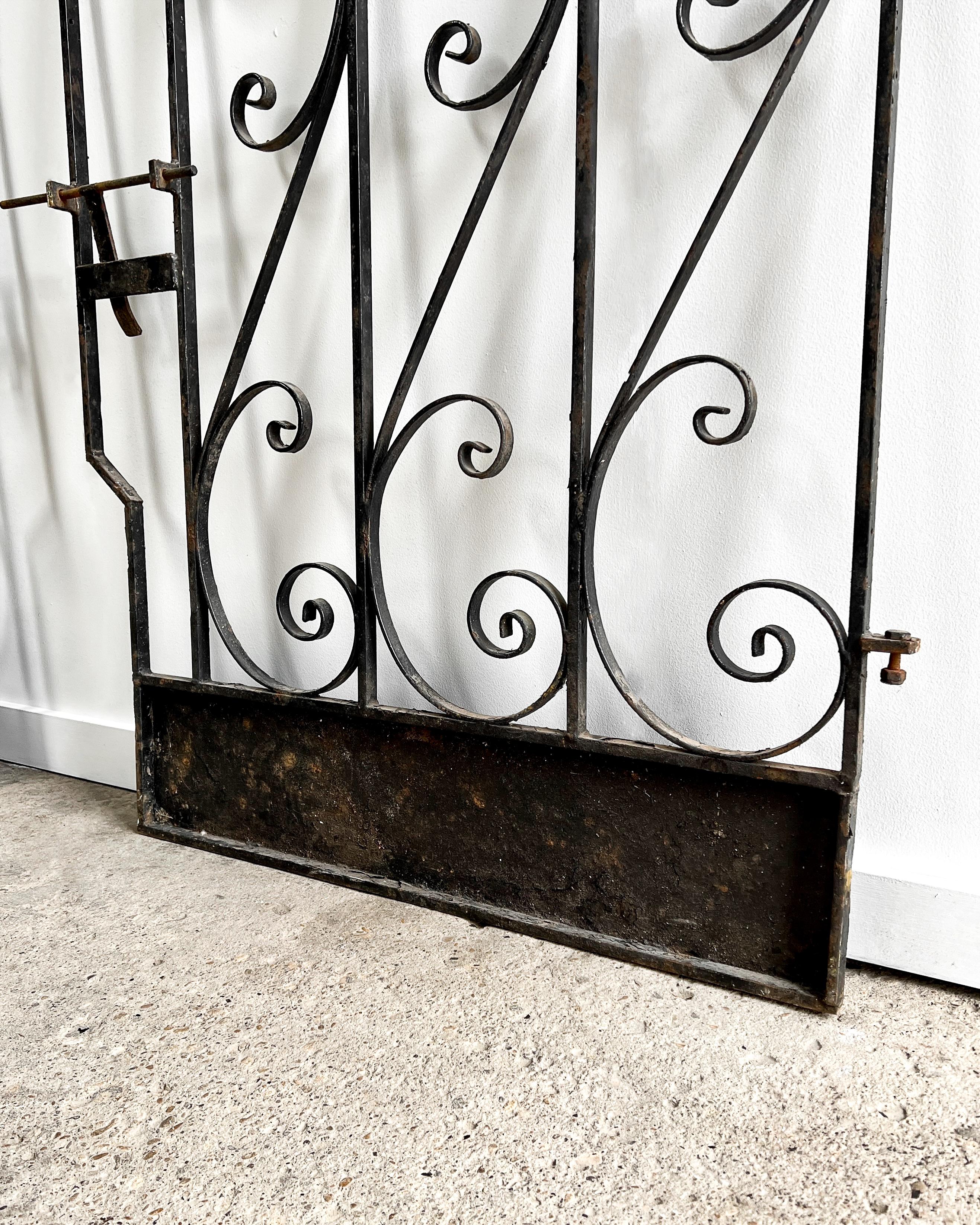 Set of 2 Victorian Wrought Iron Garden Gates For Sale 9
