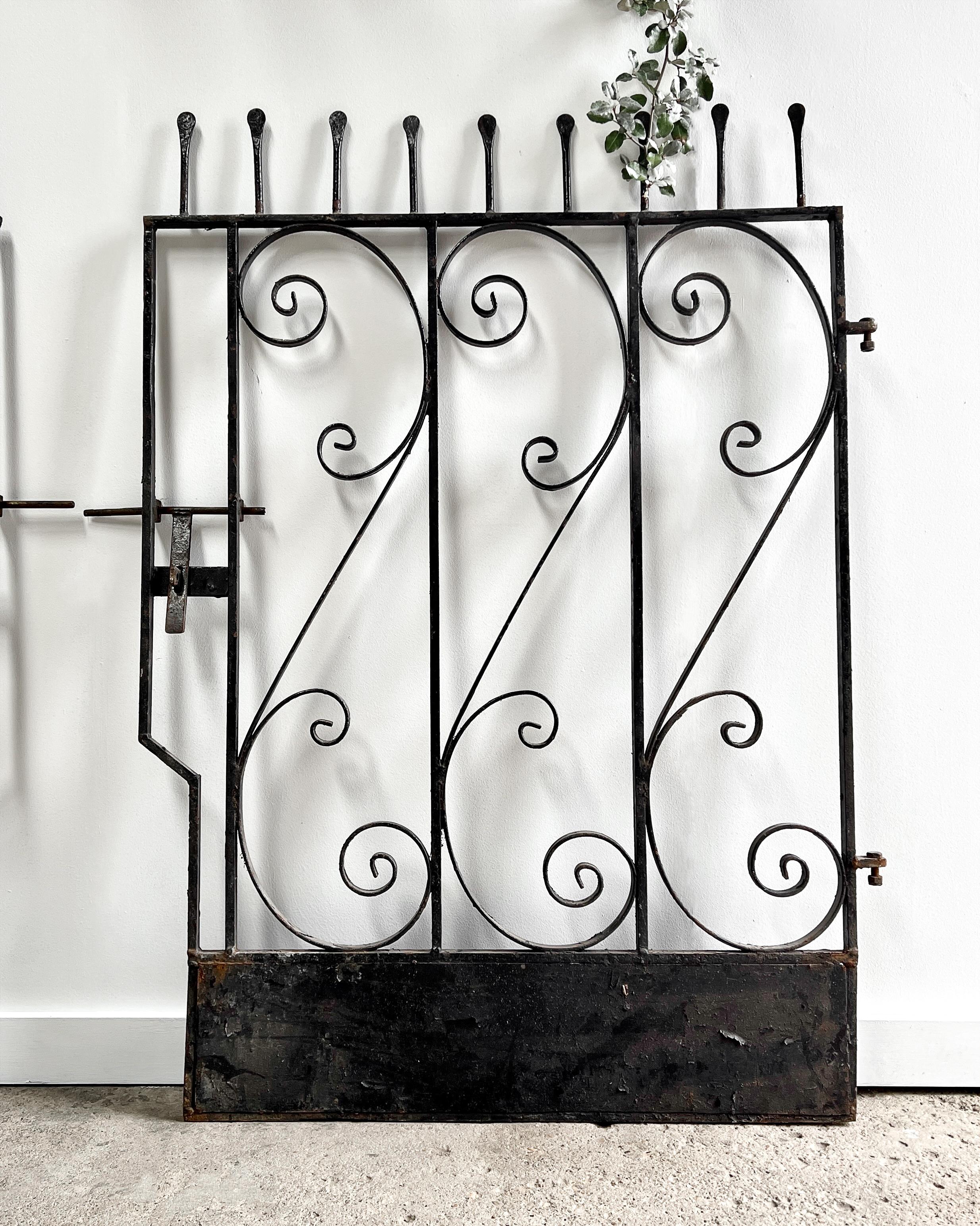 Set of 2 Victorian Wrought Iron Garden Gates For Sale 1