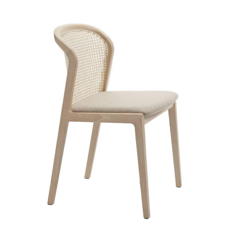 Modern Set of 2, Vienna Chair, Beech Wood, Beige Contour by Colé Italia For Sale
