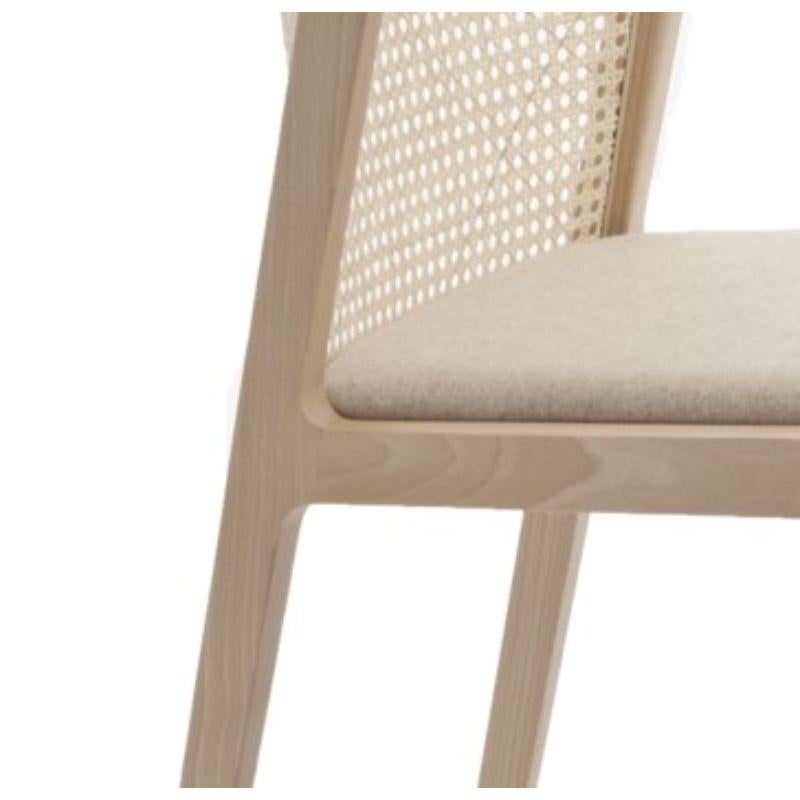 Contemporary Set of 2, Vienna Chair, Beech Wood, Beige Contour by Colé Italia For Sale