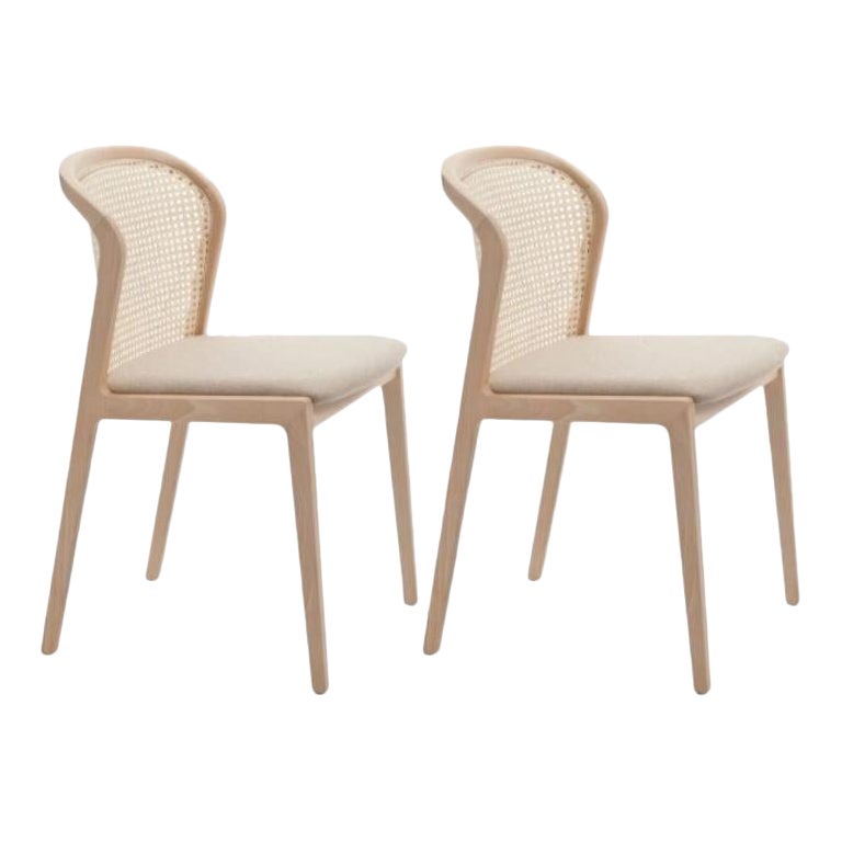 2er Set, Wiener Stuhl, Buchenholz, Beige Contour von Colé Italia