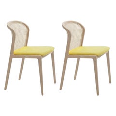 Ensemble de 2, chaise Vienne, bois de hêtre, ocre par Colé Italia