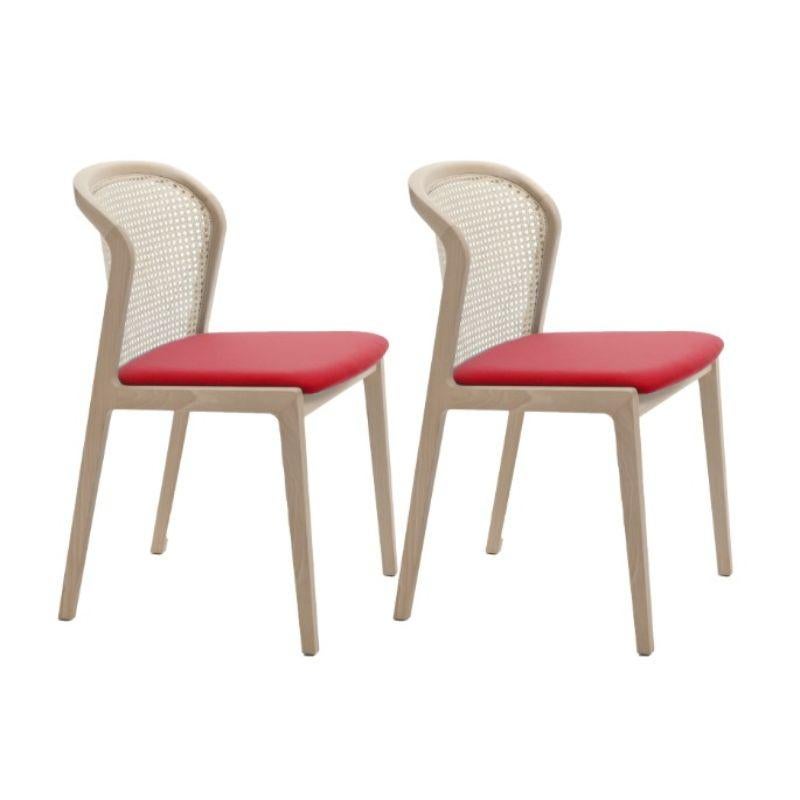 Set of 2, Vienna chair, Natural Beech Wood, and Nord Wool Red by Colé Italia with Emmanuel Gallina
Dimensions: H 78, W 48, D 50 cm
Materials: Natural Beechwood chair with straw back and upholstered seat

Also Available: Vienna Canaletto, Vienna