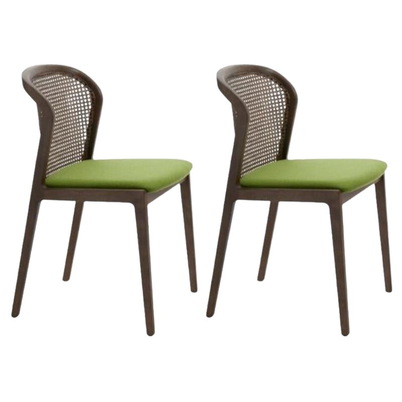 Juego de 2, Silla Viena, Canaletto, Verde ácido by Colé Italia