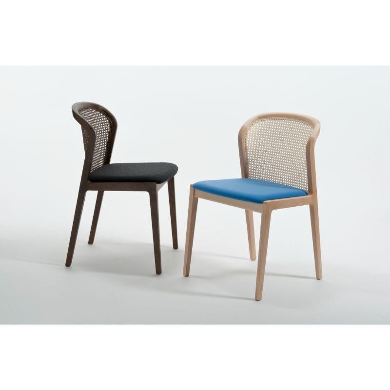 Set of 2, Vienna chair, canaletto, nord wool anthracite & beech wood light blue by Colé Italiawith Emmanuel Gallina
Dimensions: H 78, W 48, D 50 cm
Materials: Stained beech wood chair with straw back and upholstered seat
Wood stained finishing: