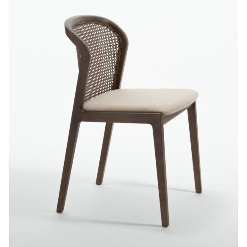 Italian Set of 2, Vienna Chair, Canaletto Beige & Beech Wood Green by Colé Italia For Sale