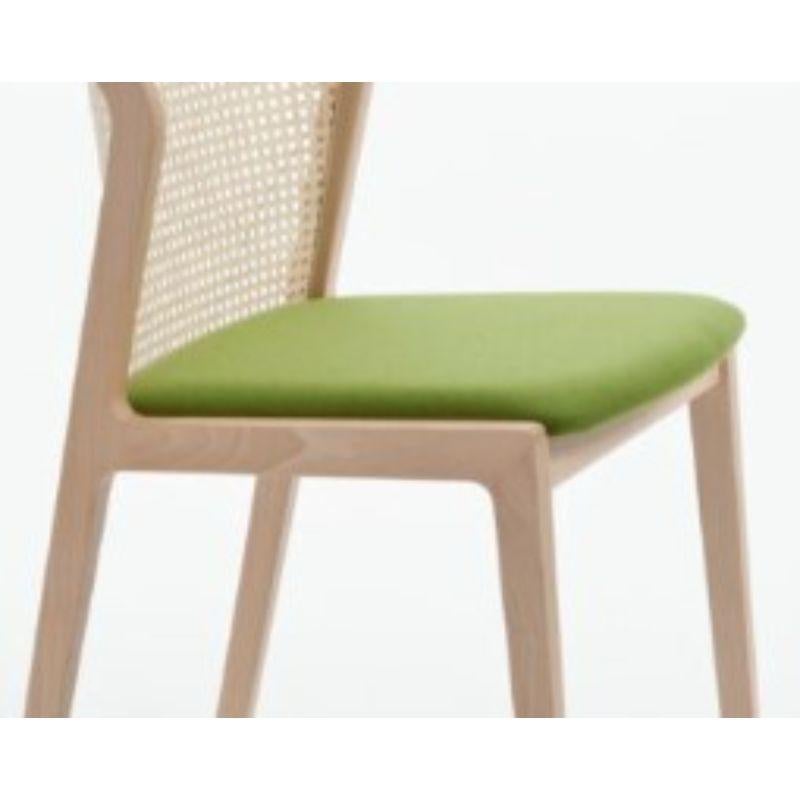 Wool Set of 2, Vienna Chair, Canaletto Beige & Beech Wood Green by Colé Italia For Sale