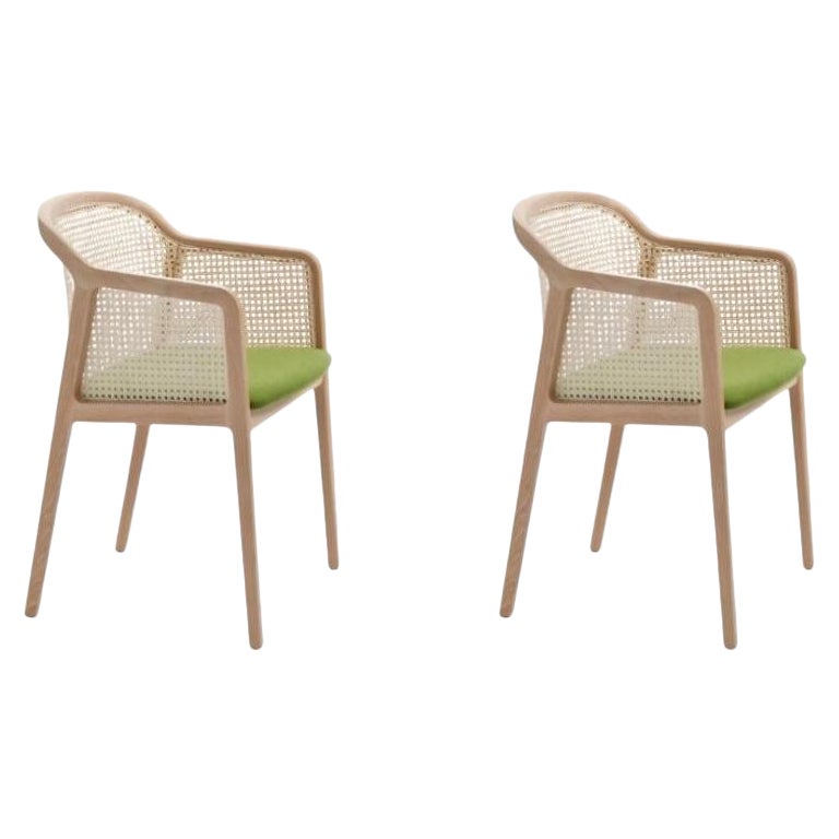 Juego de 2, Sillón Vienna, Madera de haya, Verde ácido by Colé Italia