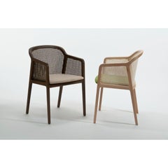 Set of 2, Vienna Little Armchairs, Canaletto Beige & Beech Green by Colé Italia