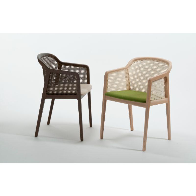 Modern Set of 2, Vienna Little Armchairs, Canaletto Beige & Beech Green by Colé Italia For Sale